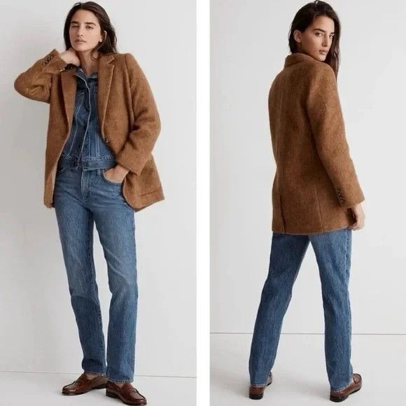 Madewell Jackets & Blazers - Madewell Larsen Boucle Knit Blazer Toffee Wool Alpaca Women's size X Small